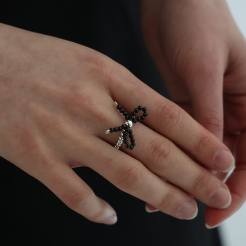 BEFORE MOONRISE [Silver 925] Ribbon Onyx Ring SR214