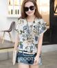 Second Roots Botanical Blouse with Floral and Leaf Short Decorative Underwear Summer Organic Adult Night Prints, Sleeves, Buttons, Top, Fashion,