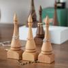 Antique Wooden Desktop Necklace Display Rack Solid Wood Conical Ring Holder Jewelry Storage Shelf Home Decor Accessories