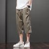 Men's Lightweight Cropped Straight-Leg Casual Trousers - Breathable, Versatile, Large Size, Slightly Elastic