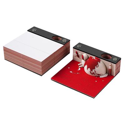 Creative Desk Calendar 3D Paper Carving Record Notes Calendar Calendar Carving Model Paper Art Hand-Tear Paper Carving Crafts