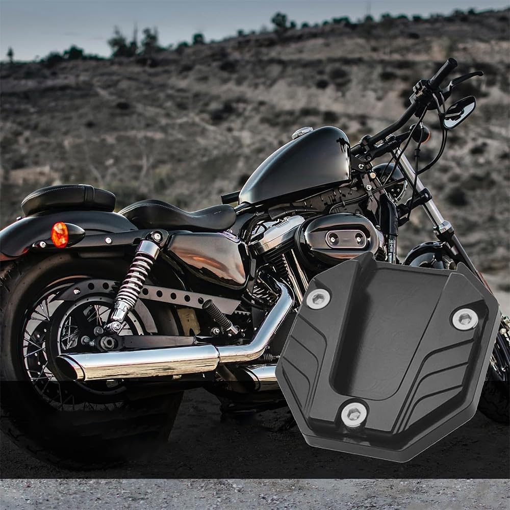 YUHENGCT Motorcycle Side Stand Plate Universal Alloy Stand Plate Anti-Slip Extension Foot Brace Kickstand
