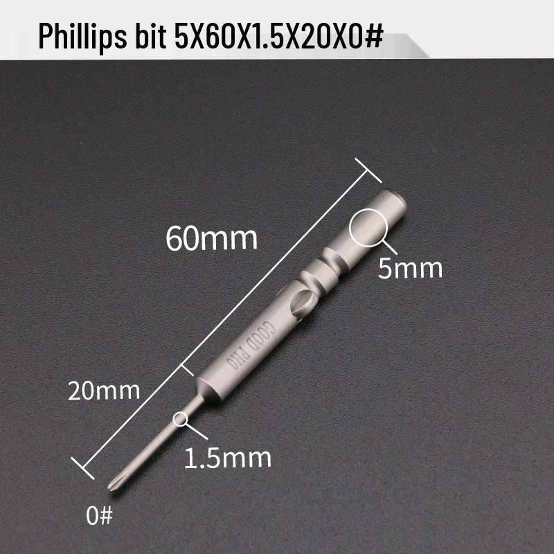 GOOD801 Electric Phillips Head Screwdriver Bit, 5mm Shank, 3mm Magnetic, 60mm Length