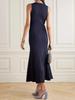 European & American Women's Elegant Knit U-Neck Vest Dress - Slimming Long Spring/Summer Design