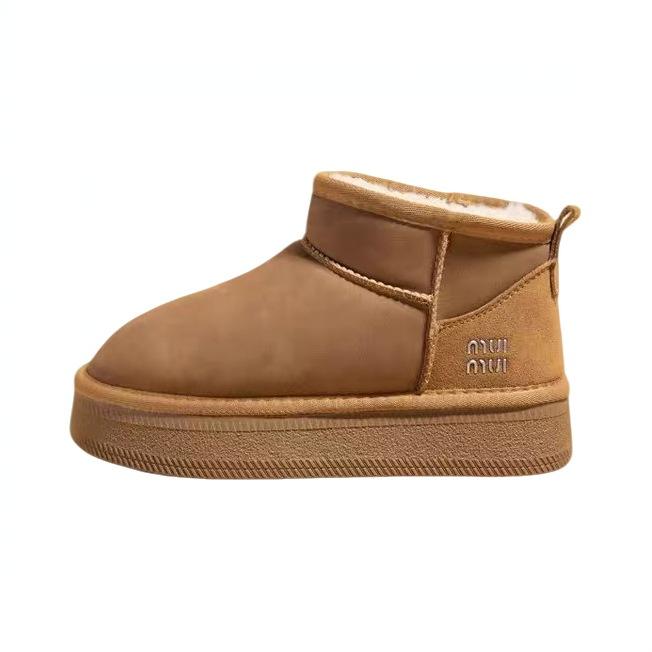Thickened Snow Boots Women's 2025 Winter New Waterproof and Non-slip Thick-soled Warm Versatile Height-increasing Short Fashion Cotton Shoes
