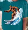Surfing Bigfoot T-shirt | Sasquatch Wave Graphic Tee, Surfer Shirt, Surfwear