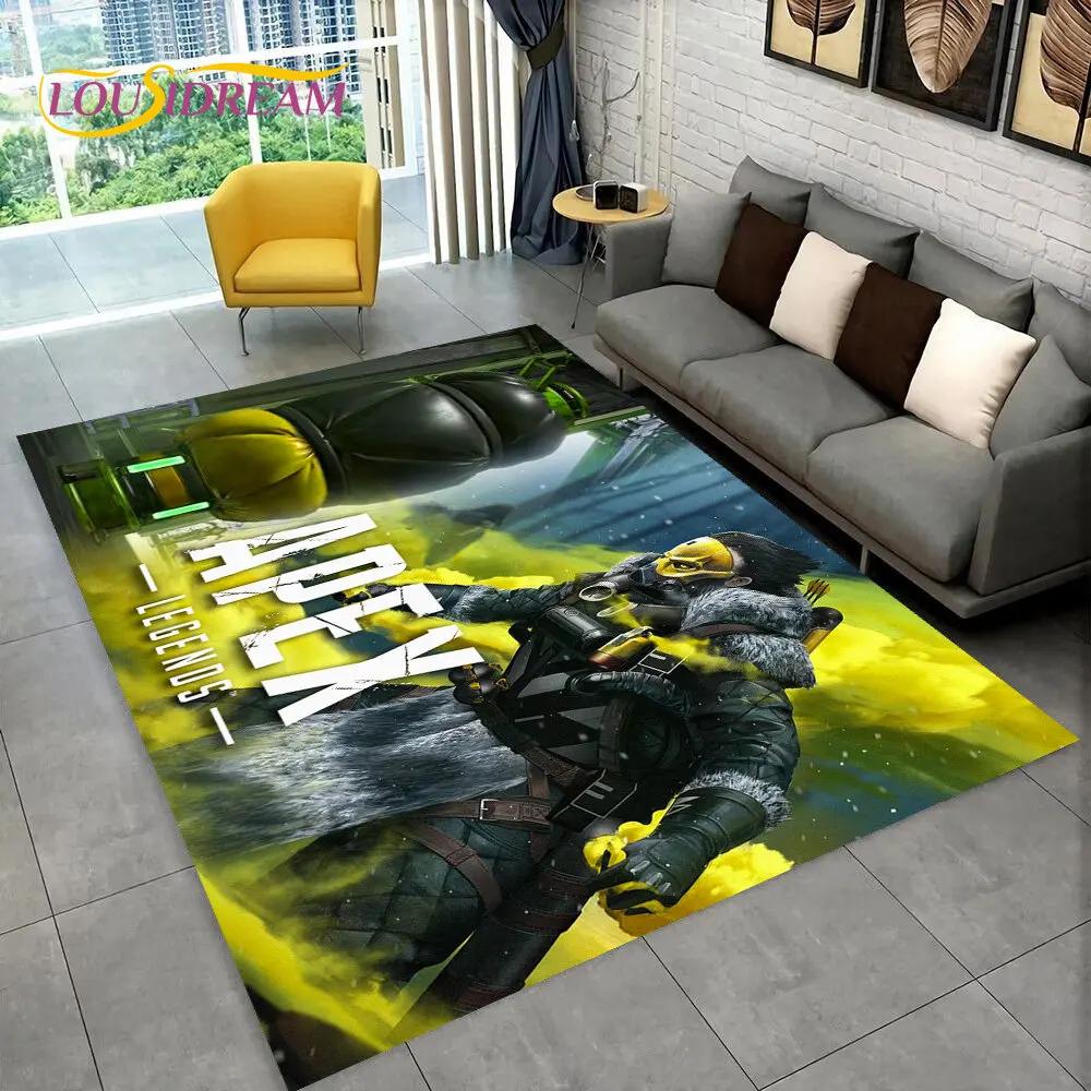 Apex Legends Spiel Gamer Cartoon Bereichsteppich, Teppich für Wohnzimmer Schlafzimmer Sofa Fußmatte Dekoration, Kinder Spiel Rutschfeste Bodenmatte