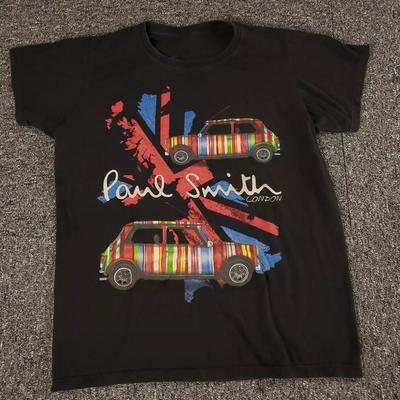 Paul Smith London Unisex Reprinted Cotton Black T Shirt Full Size S-4XL