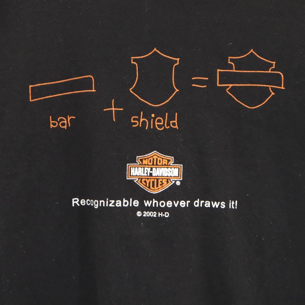 Harley Davidson 00s Old Short Sleeve T-shirt M Black Women Used