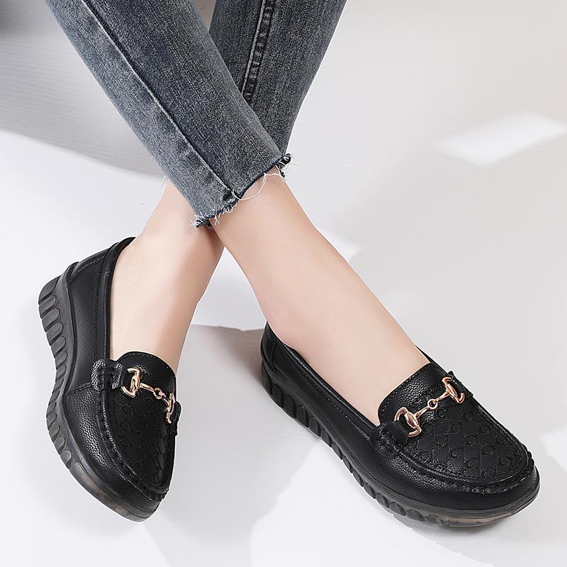 Осенние новые замшевые туфли-бобы на мягкой подошве — фото 9