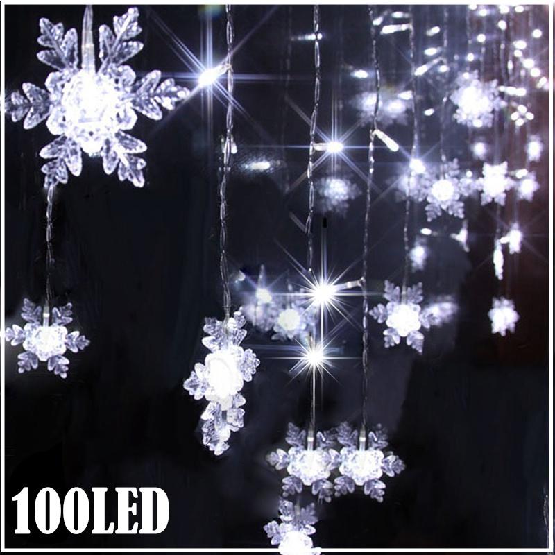 Noël DEL rideau fenêtre flocon de neige chaîne fée lumières étanches DECOR UK Noël DEL rideau fenêtre flocon de neige chaîne fée lumières étanches DECOR UK