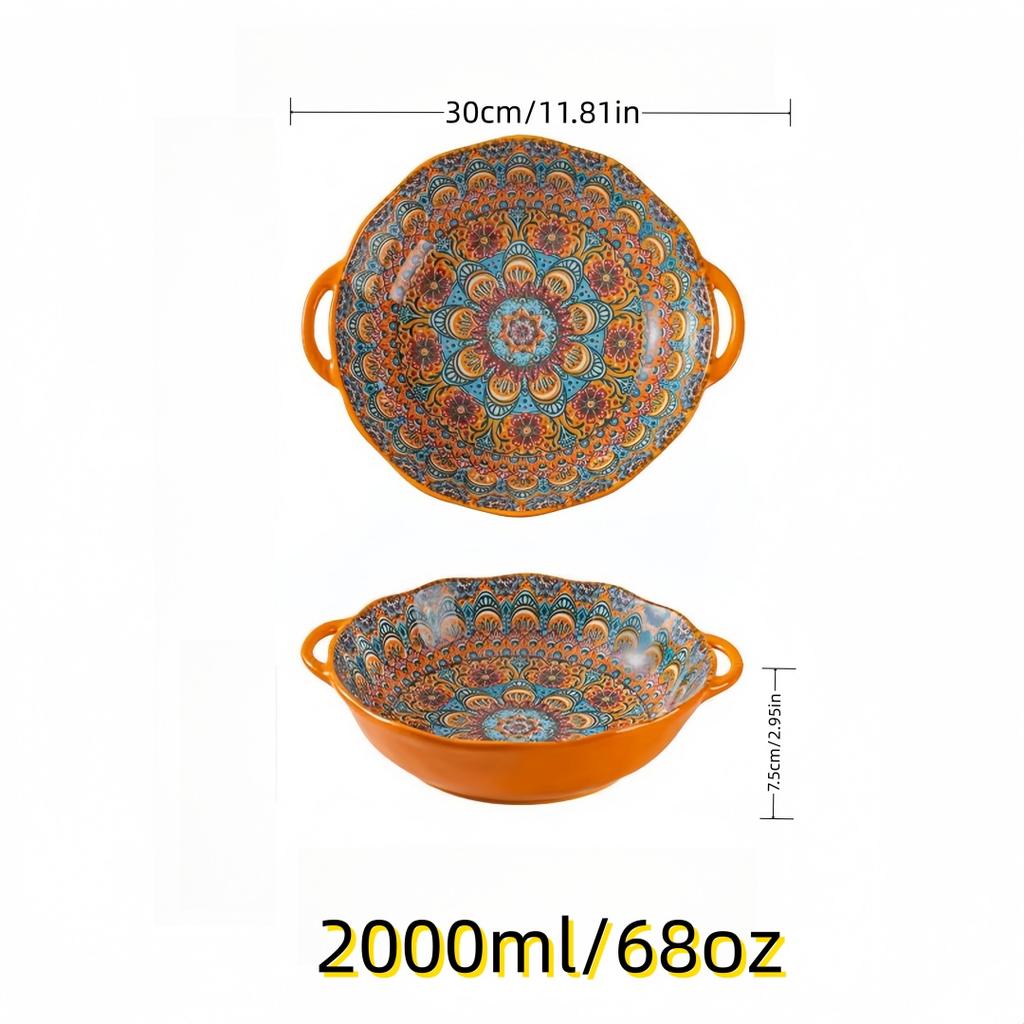 Böhmische Amphore Suppenschüssel Haushalt Keramik Große Suppenschüssel Nudelschüssel Hochwertiges Geschirr Große Schüssel Ramen-Schüssel Suppenschüssel
