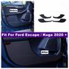 Inner Door Waterproof Anti-dirty Protector Pad Scratchproof Film Carbon Fiber Stickers Cover For Ford Escape / Kuga  - 2025