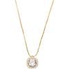 Square Diamond Zircon Necklace Women's Ins Cold Wind Pendant Light Luxury Temperament Diamond-encrusted Stainless Steel Collarbone Chain Accessories