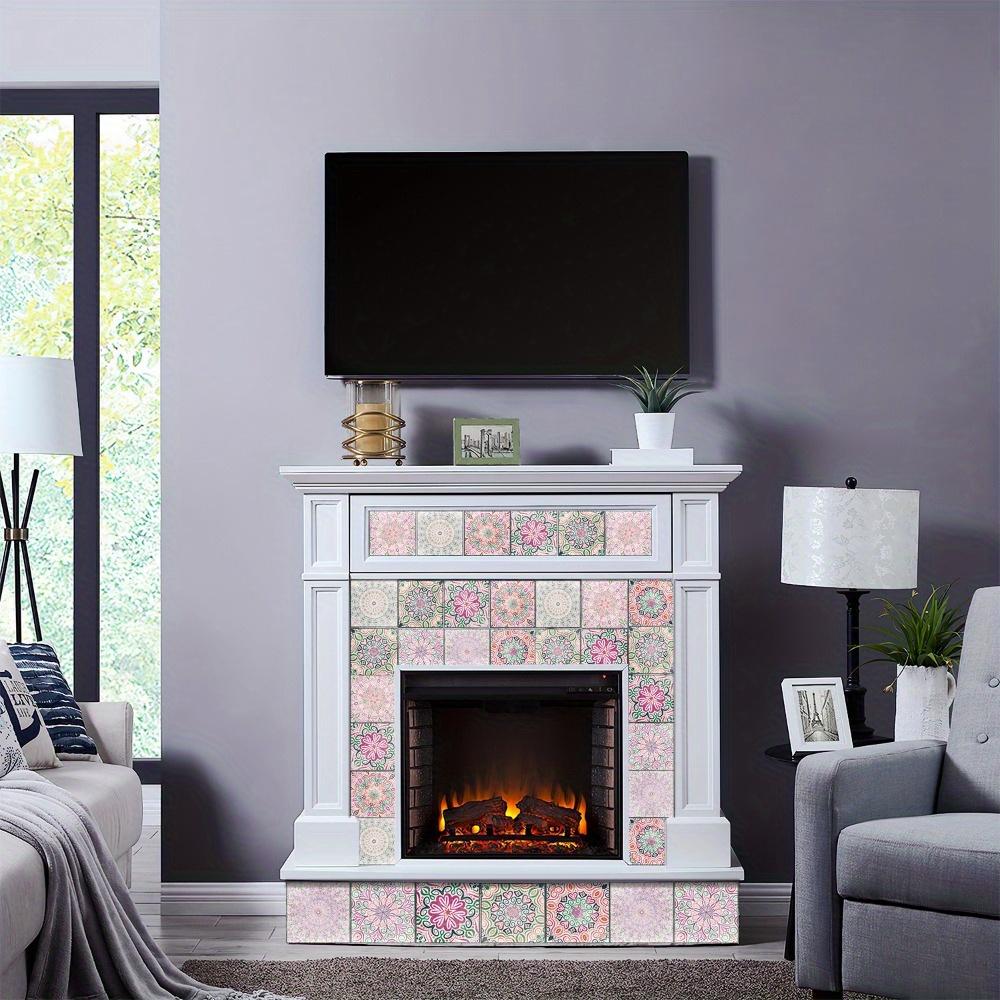 24pcs Mosaic Tile Stickers Set Waterproof Removable Peel-and-Stick Backsplash Art Mural Vintage Pattern Self-Adhesive Wall Stickers