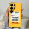 Fashion Brand D-DHL Logo Phone Case For Samsung S 24 Fe 25 Ultra Plus 20 Lite 21 30 22 23 24 22 Ultra 5G Fundas