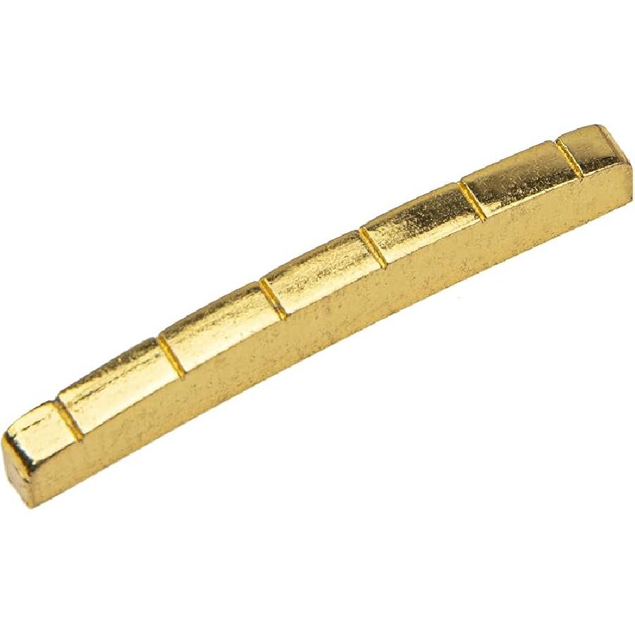 1Pcs Yootones Electric Guitar Nut Brass 6 String Slotted Compatible with Les Paul Epiphone Strat Tele ST TL Guitar Parts (43mm)