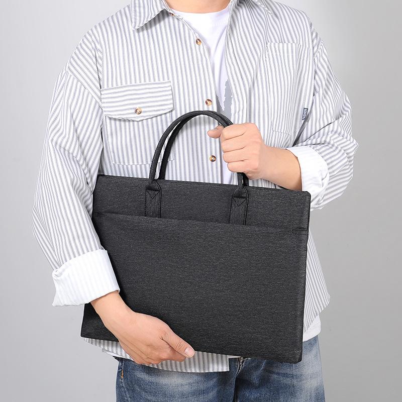 Men'S Handheld Documents Information Bag Computer Bag Business Office Meeting Bag Stylish Simple Briefcase