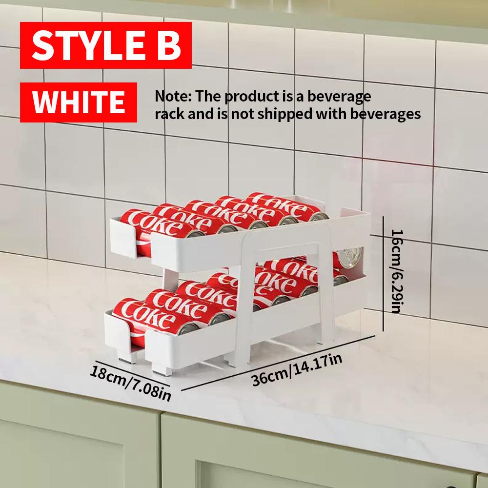 

1 ярусная стойка для хранения банок, двухслойный выдвижной ящик для хранения напитков, подходит для домашнего хранения банок и напитков