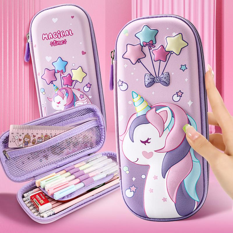 Childrens Eva Pencil Organizer With Cute Unicorn 3d Pattern For School And Gift