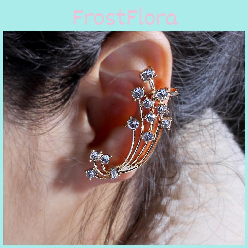 Boucles d'oreilles pendantes florales en strass tendance avec des accents de diamant pour une fête ou un cadeau