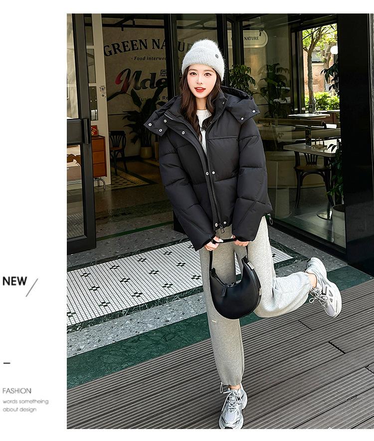 Women’s Short Detachable Hood Windproof Thicken Warm Winter Puffer Jacket
