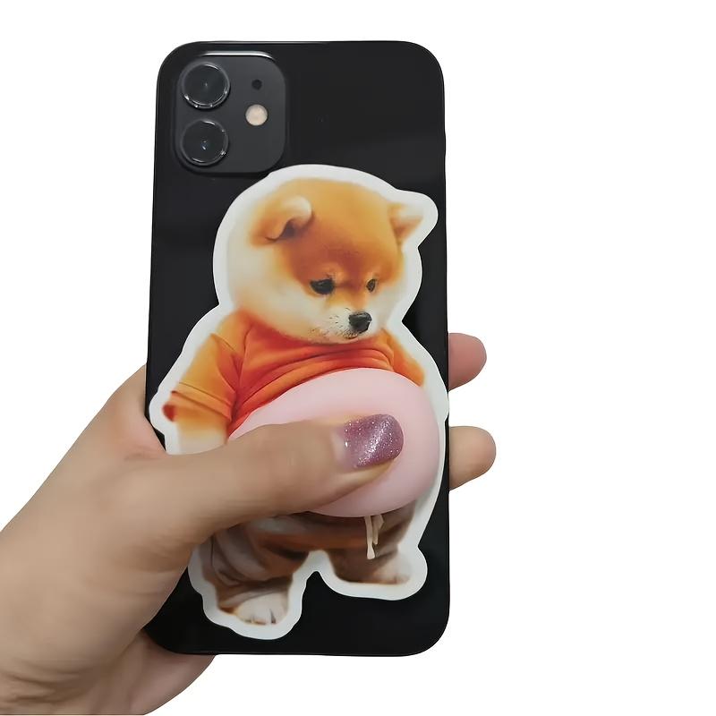2pcs 3D Shiba Inu Stickers – Cute Orange Apparel Shiba Inu Stickers, 3D Cute Chubby Shiba Inu (Design), Silicone Self-Adhesive