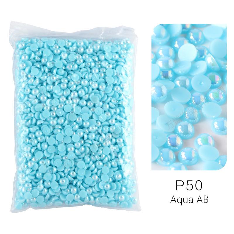 ABS Imitationsperle, Flachboden Halbrund Handyhülle Zubehör DIY Nagelkunst Perlen Schmuck Harzzubehör