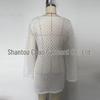 European & American V-Neck Long-Sleeve Hollow Texture Holiday Dress with Backless Design