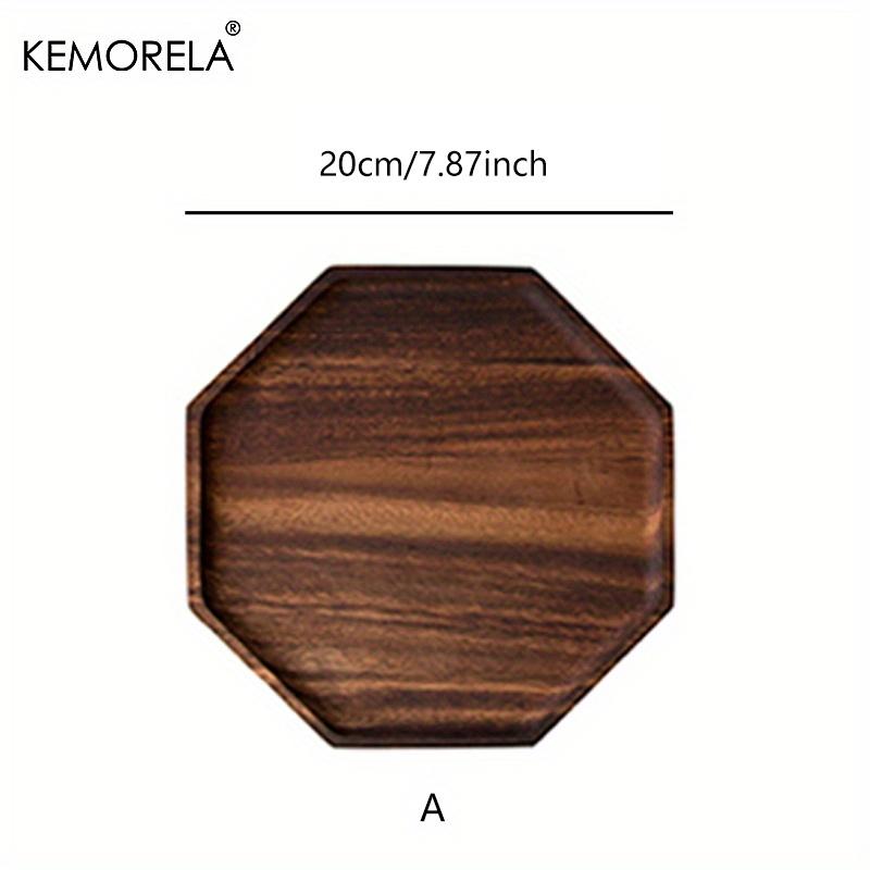 1PC Creative Acacia Wood Plate Dishes Rectangle Octagonal Food Dessert Tea Dinner Tray Outdoor Tableware