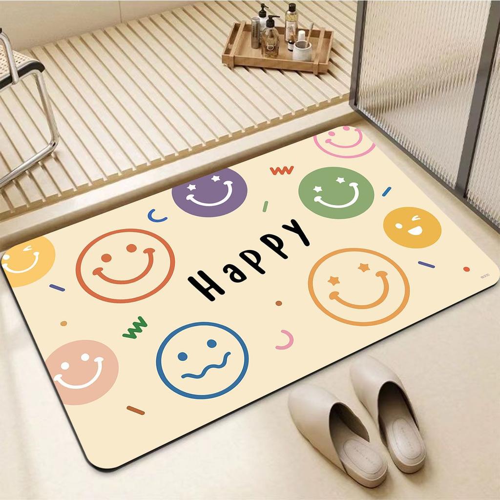 Small Fresh Cream Wind Diatom Mud Floor Mat Bathroom Dirt-Resistant And Easy To Take Care Of Floor Mat Bathroom Non-Slip Quick-Drying Floor Mat