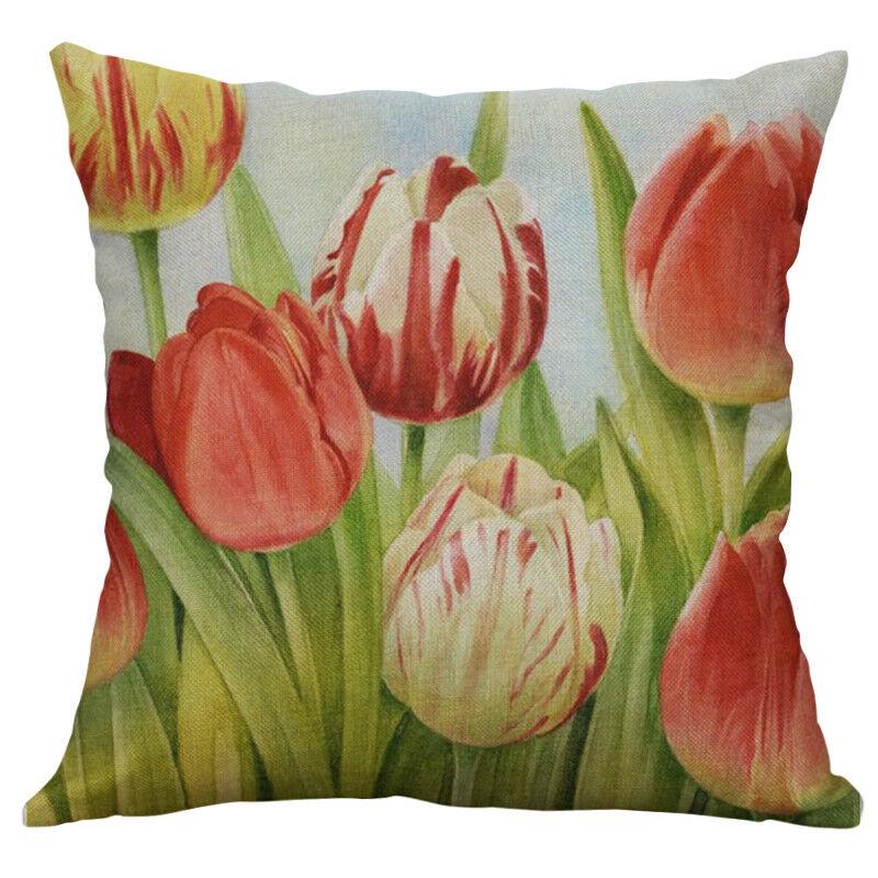 Vintage Flower Cotton Linen Cushion Cover Soft Decorative Pillow Case For Home Comfort