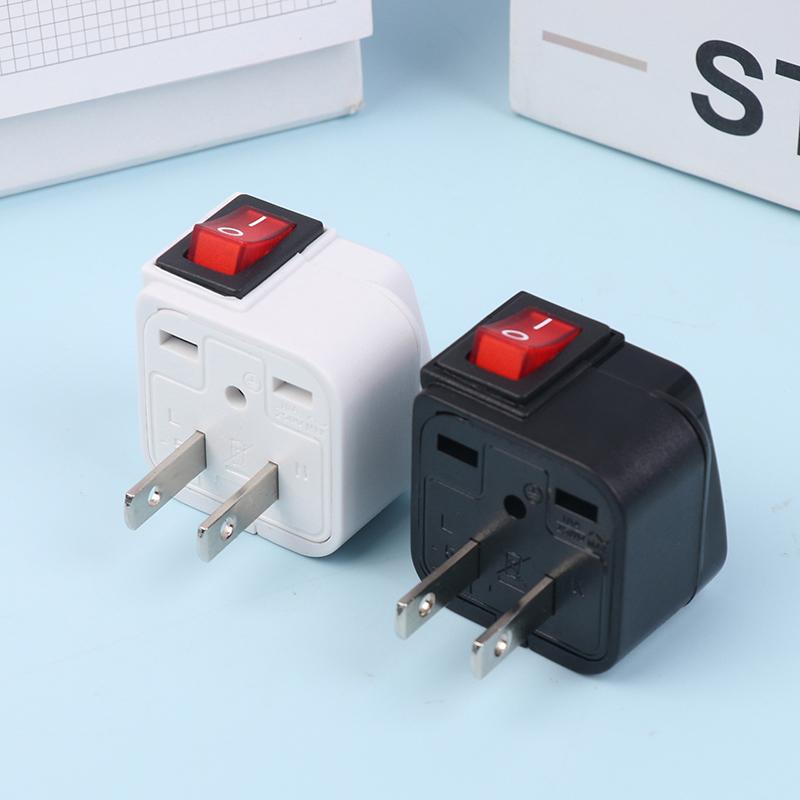 US 2-Pin Steckeradapter Konverter Ac100~250V 10A Mit Haupt Ein/Aus Schalter LED-Anzeige Wsa-6 Elektrischer Steckeradapter