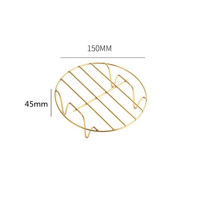 Edelstahl Heißluftfritteuse Dämpfgestell Gitter Küchen Dampfgarer für Knödel Einlagiger Grillständer Kochgeschirr Kochzubehör