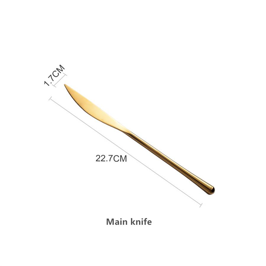 304 Stainless Steel Mirror Light Luxury High Value Steak Knife Fork And Spoon Three-piece Western-style Tableware Dessert Fork