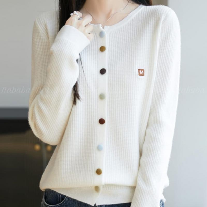 Navava Women Ribbed Daily Long Sleeve Knit Cardigan Nk3138