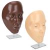 2 Set Makeup Practice Face 5D Silicone Full Face Makeup Mannequin Face with Stand for Emerging Makeup Artist