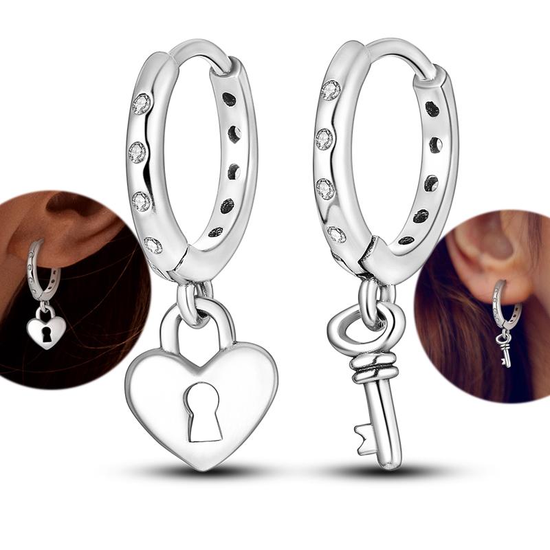 Stars Moon Sun Stud Earrings 925 Silver Hoop Earring Zircon For Women Making Jewelry Gift For Girl Women