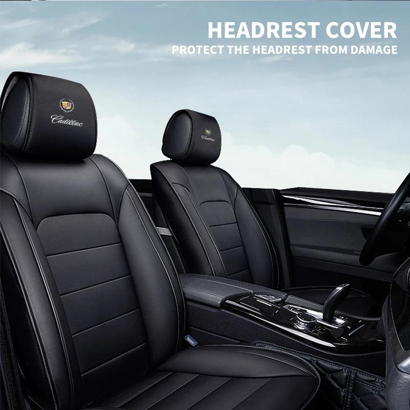 1PCS Car Styling Car Seat Headrest Pillow Cover For Cadillac Emblem ESCALADE ATS BLS CT4 CT6 SRX STS XT4 XT5 SLR XT6 XTS