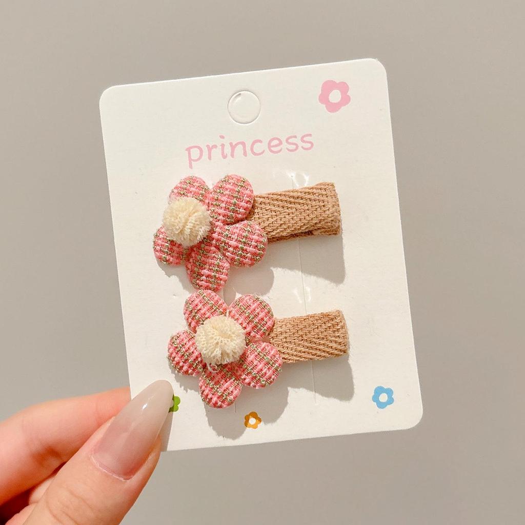 Retro Cute Baby Hair Clips – Gentle Fabric Flower Headwear for Girls