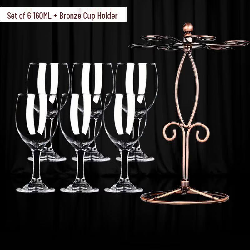 ZISIZ 6-Piece Thickened Glass Red Wine Glass Set