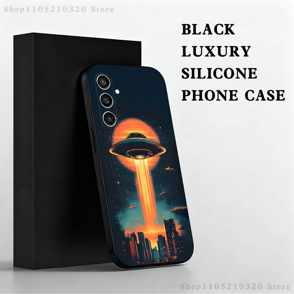 Funny Space UFO Thing Phone Case For Samsung S25,S24,S21,S22,S23,S30,Ultra,S20,Plus,Fe,Lite,Note,10,9,5G Black Cover