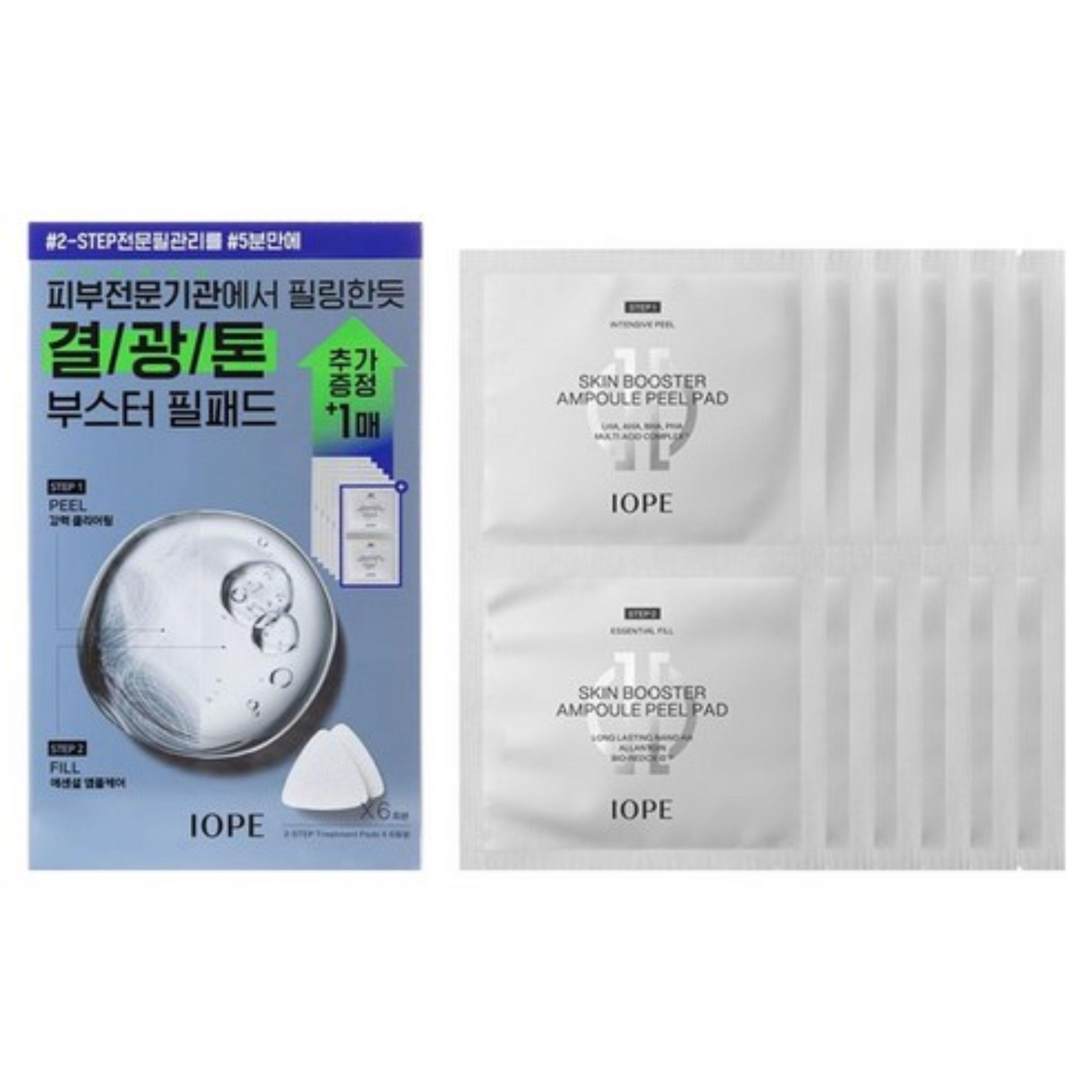 IOPE Skin Booster Ampoule Peel Pad 5+1 Sheets – Dual-Step Peeling & Hydration Care
