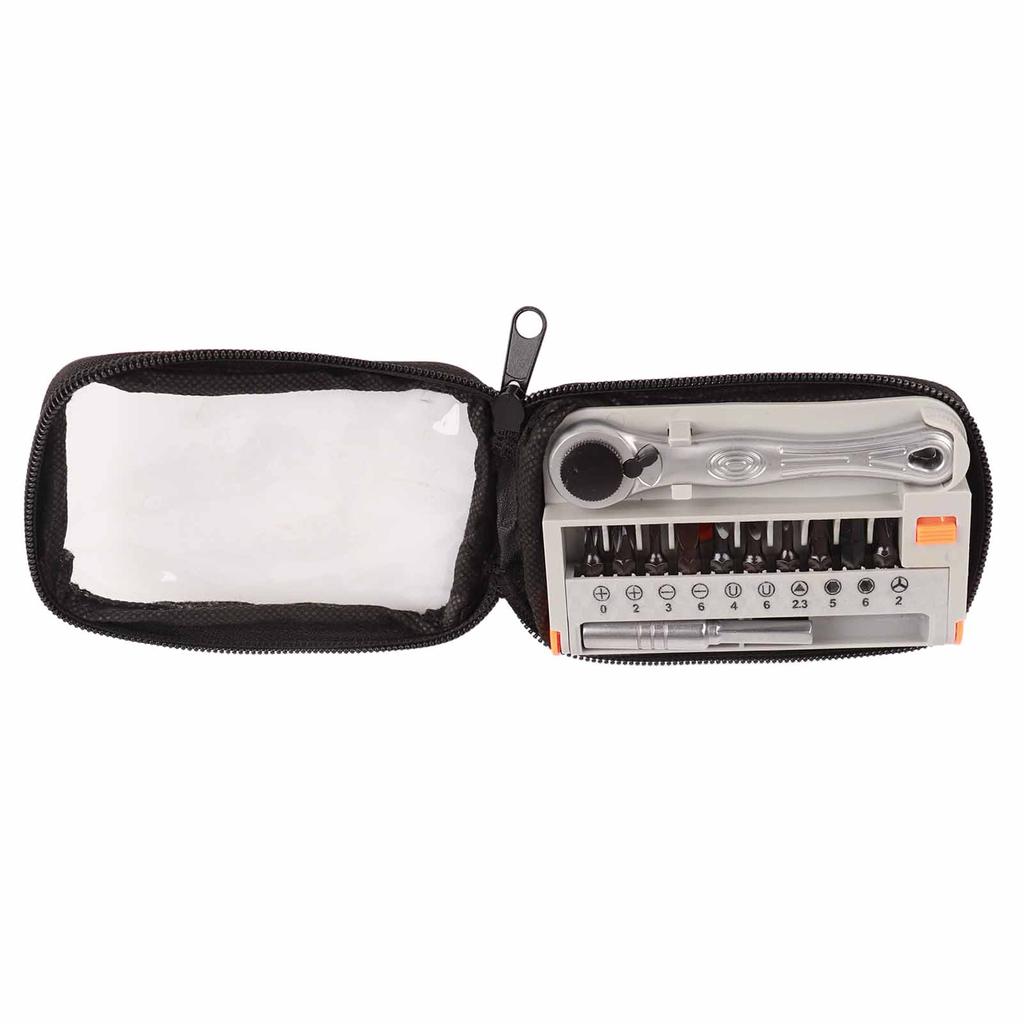 12 in 1 Portable Mini 14" Quick Ratchet Socket Wrench & Screwdriver Bits Set Hand Repair Tool