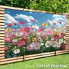 2D flache Farbe Universum Blumenmeer Hintergrundtuch, Partybanner, romantische und verträumte Sommergeburtstagsfeier
