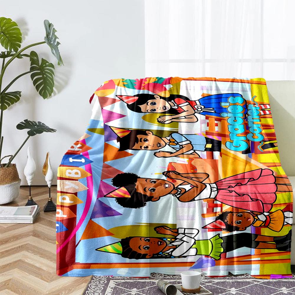 Gracie's Corner Theme Printed Blanket - Perfect for Couch, Bed, Travel & Outdoor Use | Machine Washable, Cozy & Durable.
