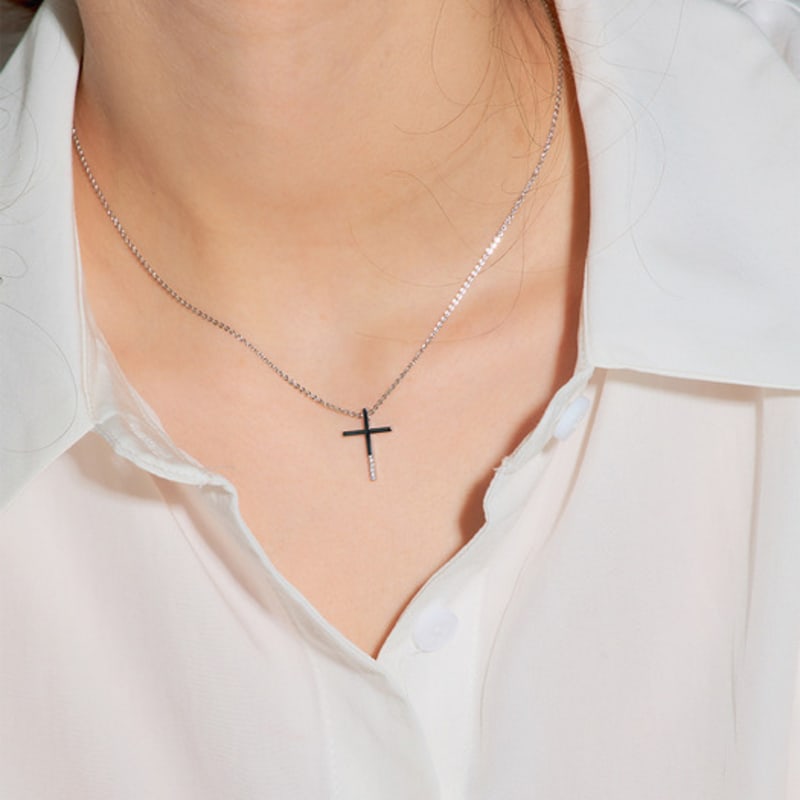 Les Bijoux Philosophy LB_Cross Simple necklace_SILVER