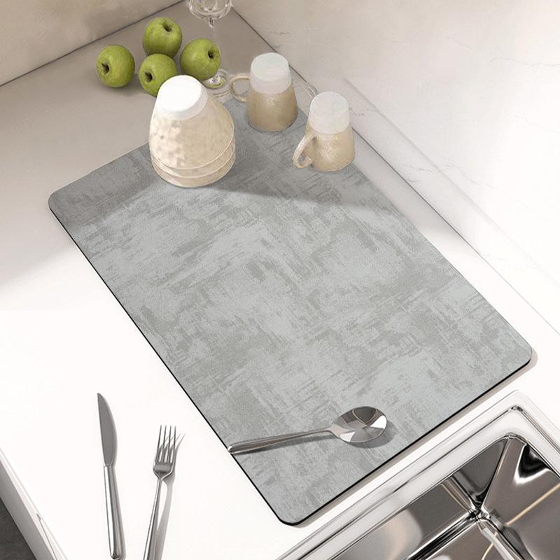 Kitchen Drain Mat Countertop Slip-resistant Moisture-wicking Mat Countertop Dish Drain Mat Coffee Machine Table Top Tea Mat 30 * 40CM