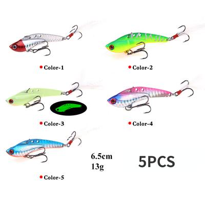 5PCS Long Throw Metal Feather Sequin Sea Fishing Bait
