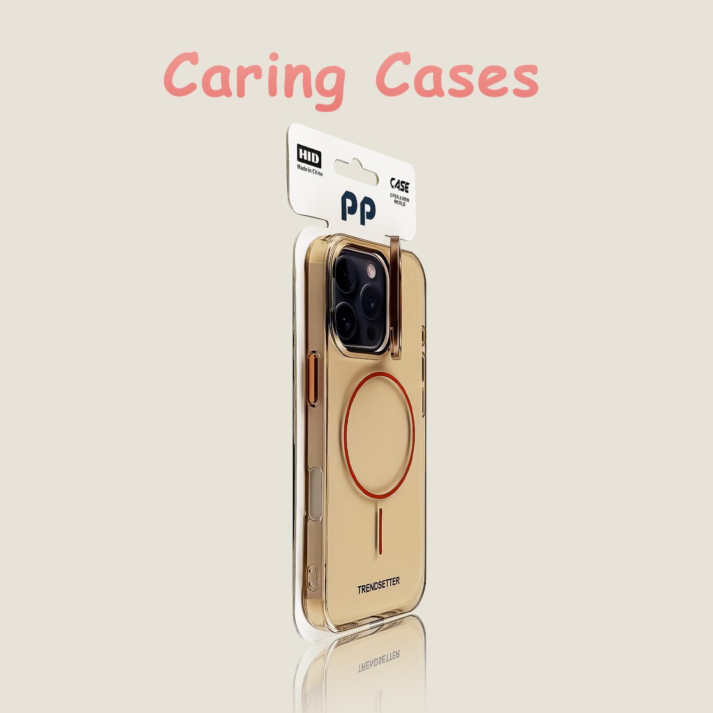 For iPhone 17 Pro Max Case Transparent Gold Magnetic Ring Stand Hidden Gold Frame Shockproof Acrylic with iPhone 16 15 14 iPhone 16 Pro
